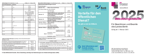 Besoldungstabelle Berlin (gültig ab 01.02.2025)